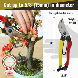 GOUGIRI Japanese Pruning Shears 8” Bypass Pruners Garden Scissors Gardening Tools