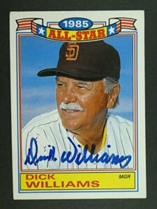 dick williams signed baseball card with jsa coa
