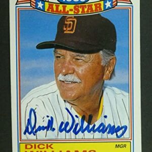 Dick Williams Signed Baseball Card with JSA COA