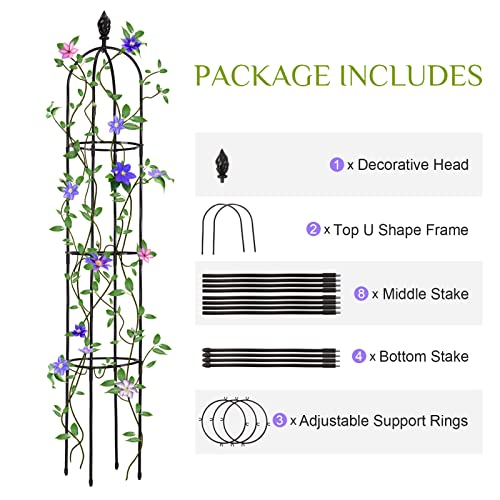 Lalahoni Garden Trellis for Climbing Plants Outdoor, Rustproof Plant ...