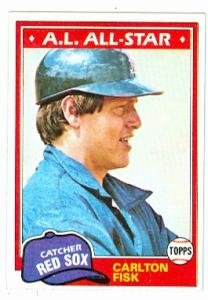 carlton fisk baseball card (boston red sox) 1981 topps #480