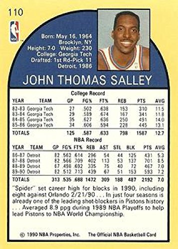 Basketball NBA 1990-91 Hoops #110 John Salley NM-MT Pistons