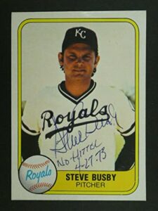 steve busby signed baseball card with jsa coa