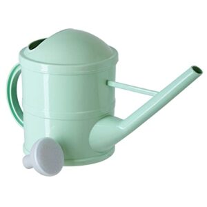 Small Mint Green Plastic Watering Can with Long Spout Sprinkler Head for Garden, Indoor and Outdoor Plants, Flowers (0.4 Gallon)