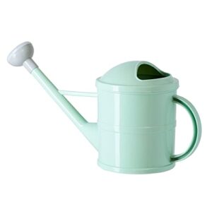 Small Mint Green Plastic Watering Can with Long Spout Sprinkler Head for Garden, Indoor and Outdoor Plants, Flowers (0.4 Gallon)