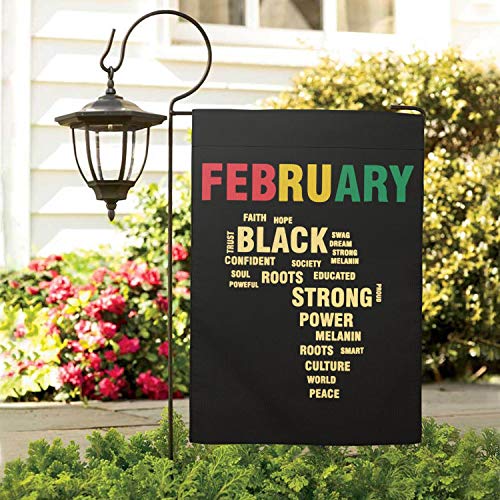February Black History Month Afro Colors Garden Flag,Burlap Yard Flag Double Sided,Holiday Rustic Farmhouse Outdoor Personalized Decoration 12.5''x18''