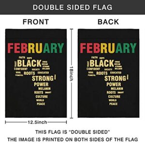 February Black History Month Afro Colors Garden Flag,Burlap Yard Flag Double Sided,Holiday Rustic Farmhouse Outdoor Personalized Decoration 12.5''x18''