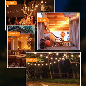 Bomcosy Outdoor String lights 200Ft, Led Globe String Lights for Outside Patio 100Ft*2 Waterproof Total 104 Shatterproof G40 Bulbs, Indoor Hanging Lights Garden Bistro Cafe Backyard Lights Decor 2700K