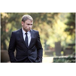 max riemelt 8 inch x 10 inch photograph sense8 (tv series 2015-2018) standing outdoors w/hands in pockets looking down & left kn