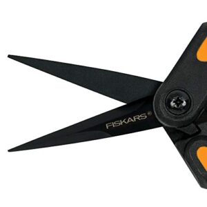 Fiskars Micro-Tip Pruning Snips Garden Shears - Plant Cutting Scissors with Sharp Precision-Ground Non-Stick Blade - 2-Count