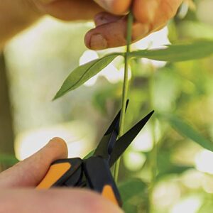 Fiskars Micro-Tip Pruning Snips Garden Shears - Plant Cutting Scissors with Sharp Precision-Ground Non-Stick Blade - 2-Count