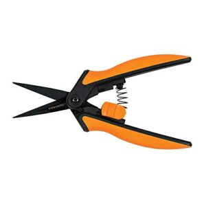 Fiskars Micro-Tip Pruning Snips Garden Shears - Plant Cutting Scissors with Sharp Precision-Ground Non-Stick Blade - 2-Count