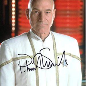 Patrick Stewart Signed / Autographed Star Trek The Next Generation 'TNG' 8x10 glossy photo portraying Jean Luc Picard. Includes FANEXPO Certificate of Authenticity and Proof. Entertainment Autograph Original.