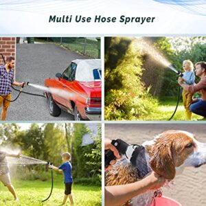 Morvat Water Hose Nozzle Sprayer with 10 Spray Patterns - 2-PACK - Slip Resistant Thumb Controlled Comfort Grip with On/Off Lock, High Pressure Garden Nozzle for Garden Hose - Plants, Lawn, Pets, Cars