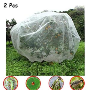 Aphrolin Plant Cover Bags, 4.6X 3.4 Feet Reusable Thicken Encrypted Garden Netting Mesh with Drawstring, Fruit Tree Plant Protect Netting, Plant Cover for Pest, Insect Bird Barrier Netting (2 Pcs)