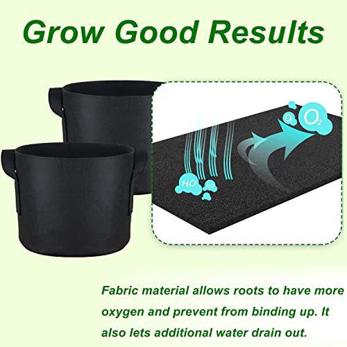 PHYEX 12-Pack 7 Gallon Nonwoven Grow Bags, Aeration Fabric Pots with Durable Handles, Come with 12 Pcs Plant Labels