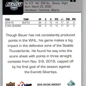 2019-20 Upper Deck CHL #258 Tyrel Bauer Seattle Thunderbirds Hockey Trading Card