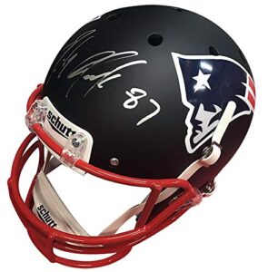 rob gronkowski autograph helmet patriots speed replica matte black – autographed nfl helmets