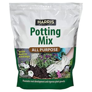 harris all purpose premium potting soil mix with worm castings and other nutrients, 4 quarts