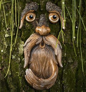 tree faces decor outdoor – tree hugger yard art garden decoration – unique bird feeders for outdoors and indoors – old man tree art