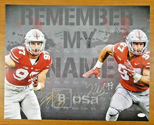 Joey Bosa Rick Bosa Signed 16x20 Ohio State Football Photo JSA Sticker No Card