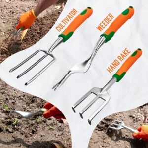 Gardening Hand Tool Set, 10 Pack Stainless Steel Kit with Tote Bag, Planting Accessories, and Lawn Care Tools - for Men and Women Gardeners - for Outdoor Garden Works and Yard Planting by GardenWerx