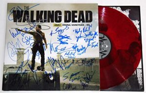 the walking dead cast signed soundtrack lp red vinyl record