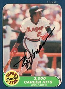 rod carew baseball autographed signed card with jsa coa