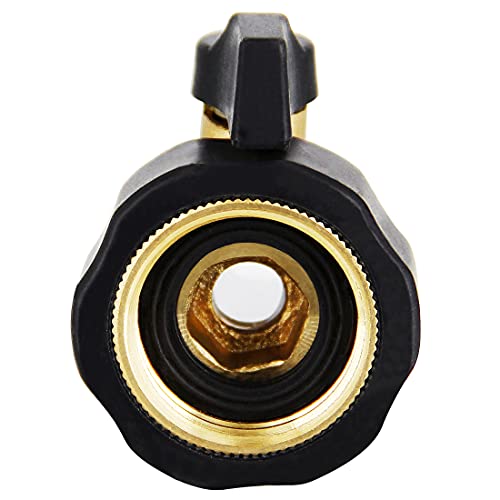 Lifynste Heavy Duty Brass Shut Off Valve Garden Hose Connector, 2 Sets