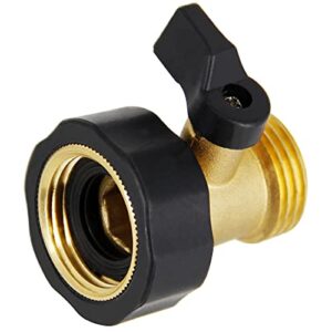 Lifynste Heavy Duty Brass Shut Off Valve Garden Hose Connector, 2 Sets