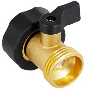 Lifynste Heavy Duty Brass Shut Off Valve Garden Hose Connector, 2 Sets