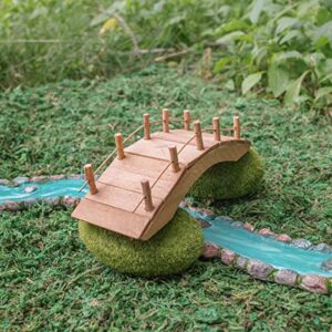 TG,LLC Treasure Gurus Miniature Wooden Arch Bridge Fairy Garden Ornament Outdoor Dollhouse Decor Supply