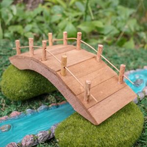 TG,LLC Treasure Gurus Miniature Wooden Arch Bridge Fairy Garden Ornament Outdoor Dollhouse Decor Supply