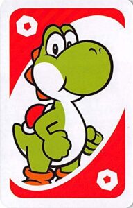 yoshi trading card gaming super mario brothers uno nintendo #0 back round color varies size 2×3 inches