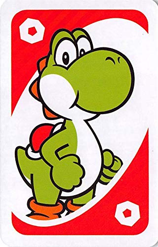 Yoshi trading card gaming Super Mario Brothers UNO Nintendo #0 back round color varies size 2x3 inches