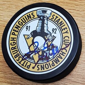autographed randy hillier pittsburgh penguins stanley cup hockey puck