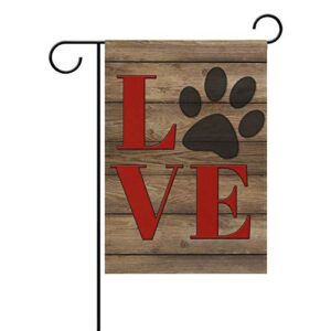 hoosunflagrbfa garden flag unisex love dog paw print home vertical double sided yard outdoor decorative