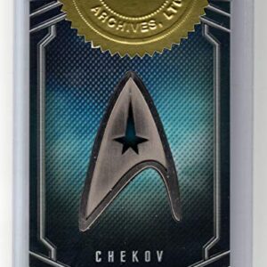 2017 Rittenhouse Archives Star Trek Beyond Uniform Command Badge UB6A Anton Yelchin as Chekov Archive Box Exclusive Card
