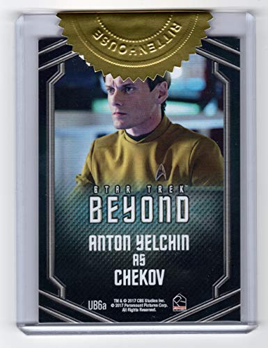 2017 Rittenhouse Archives Star Trek Beyond Uniform Command Badge UB6A Anton Yelchin as Chekov Archive Box Exclusive Card