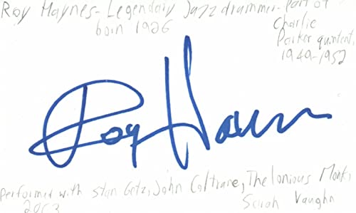 Roy Hanes Jazz Drummer Performed with John Coltrane Signed Index Card JSA COA