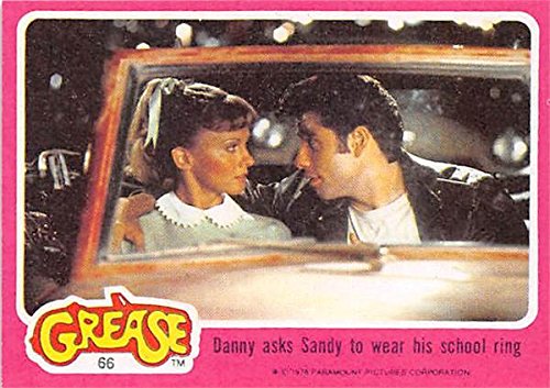 John Travolta Olivia Newton John trading card Grease 1978 Topps #66 Sandy Olsson Danny Zuko