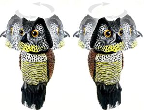 giftexpress 2 pk 15.5″ scarecrow owl decoy with rotating head statue, pest repellent, bird control, bird deterrent, garden protectors, fake owls (2)