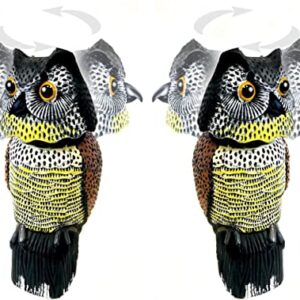 GiftExpress 2 Pk 15.5" Scarecrow Owl Decoy with Rotating Head Statue, Pest Repellent, Bird Control, Bird Deterrent, Garden Protectors, Fake Owls (2)