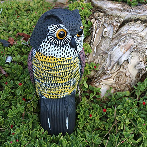 GiftExpress 2 Pk 15.5" Scarecrow Owl Decoy with Rotating Head Statue, Pest Repellent, Bird Control, Bird Deterrent, Garden Protectors, Fake Owls (2)