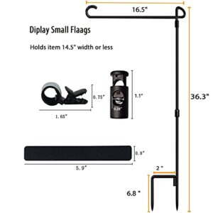 Garden Flag Stand-Holder-Pole with Flag Stopper and Clip Waterproof Powder-Coated Paint for House Flags,Decorative Flags,Yard Flags,Seasonal Flags