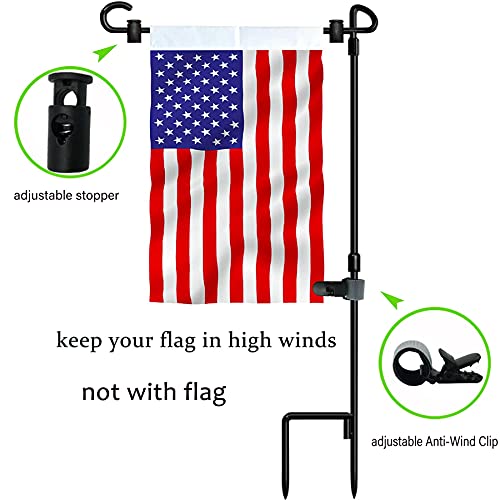 Garden Flag Stand-Holder-Pole with Flag Stopper and Clip Waterproof Powder-Coated Paint for House Flags,Decorative Flags,Yard Flags,Seasonal Flags