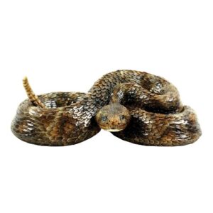 western diamondback rattlesnake s by michael carr designs – outdoor snake figurine for gardens, patios and lawns (80058),brown