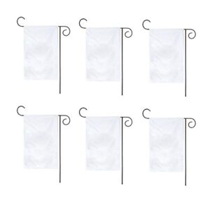 Flaglink Solid White Blank Garden Flag 12x18inches - Heavy Duty Double Side Black Inside Looks Like Light Grey -Block Light And Mirroring - Outdoor Yard Decorative Flags For Sublimation HTV Custom Garden Yard Decorate 6 Pcs Pack