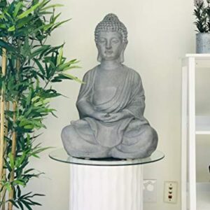 Kante 25.6" Lightweight Sitting Meditating Buddha Zen Indoor Outdoor Statue Natural Concrete