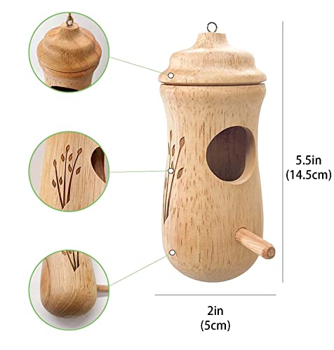 2PCS Hummingbird House 2022 New for Outside Wooden Hanging Hummingbird Houses Garden Decor Pet Cottage